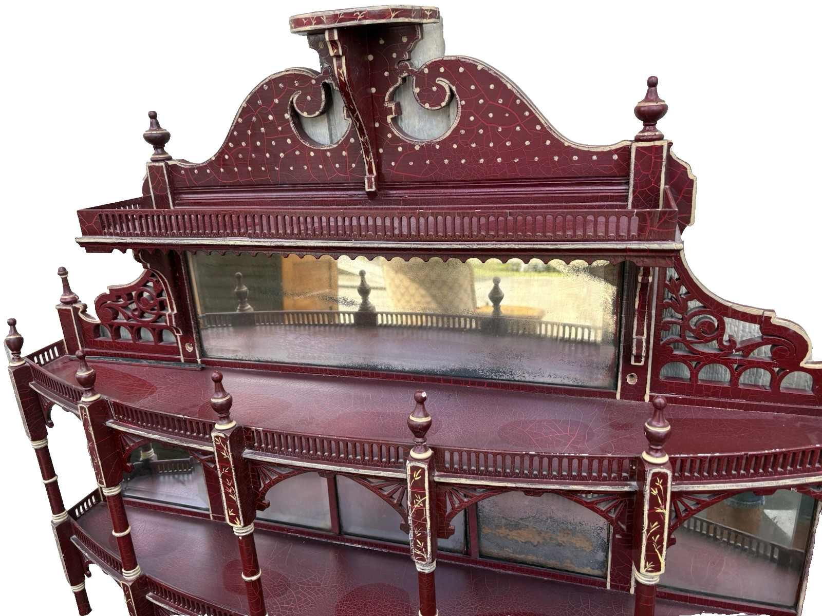 66842 Custom Hand Painted Victorian Whatnot Curio Wall Shelf