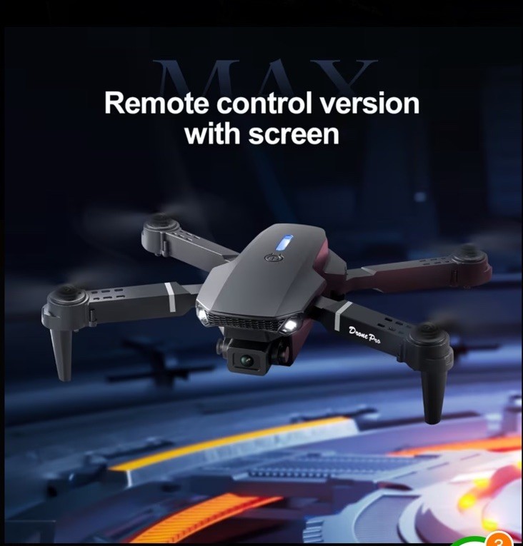 Drone Pro 4K Dual Camera Quadcopter, Screen Remote, Optical Flow, Foldable, Bla…