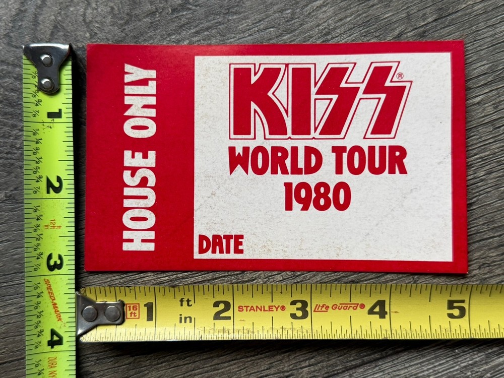 KISS Pass Unmasked Concert Tour 1980 House Red Glossy Gene Vintage Kiss Aucoin