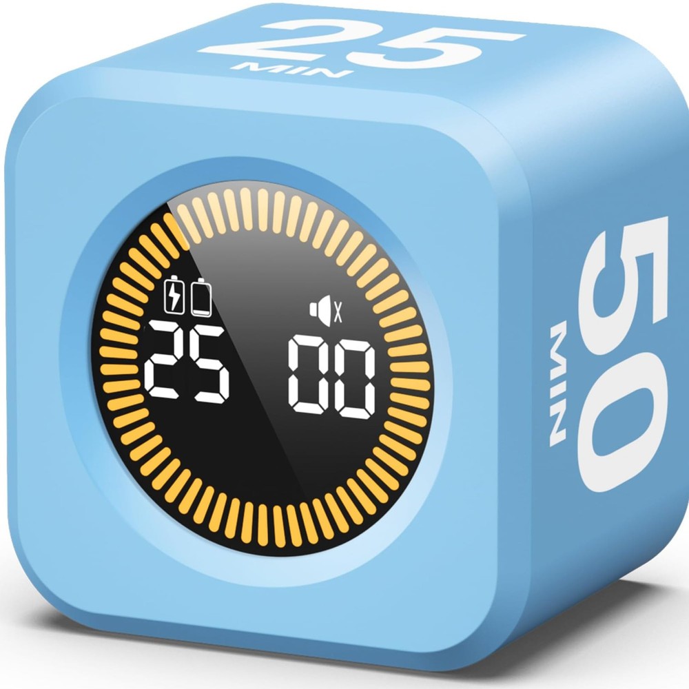 Pomodoro Timer – Visual Cube with 5/10/30/60 Min Presets, Countdown Ring & Co...