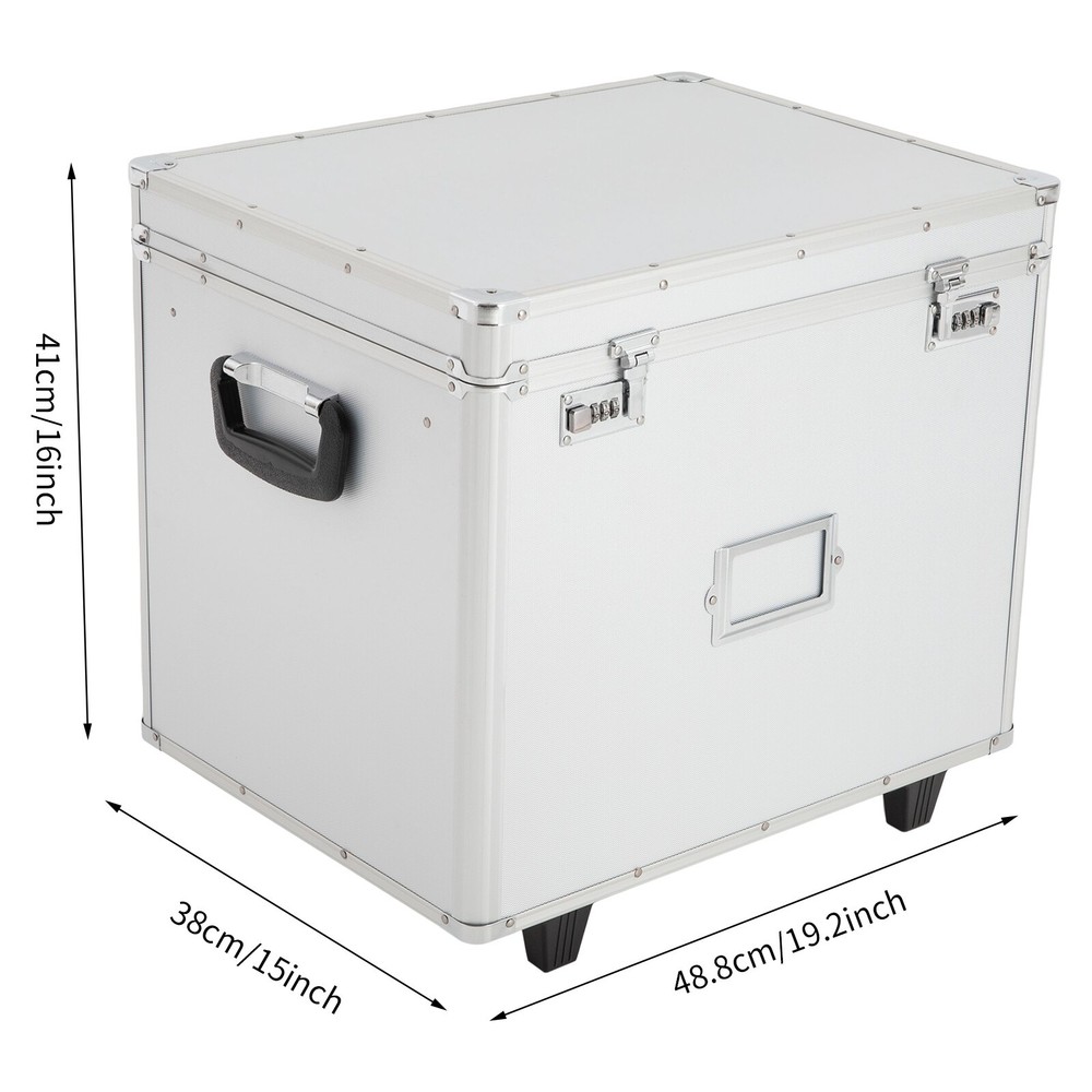 Locking Mobile Business Case, Aluminum Alloy File Lock Box, Hand pull File Case