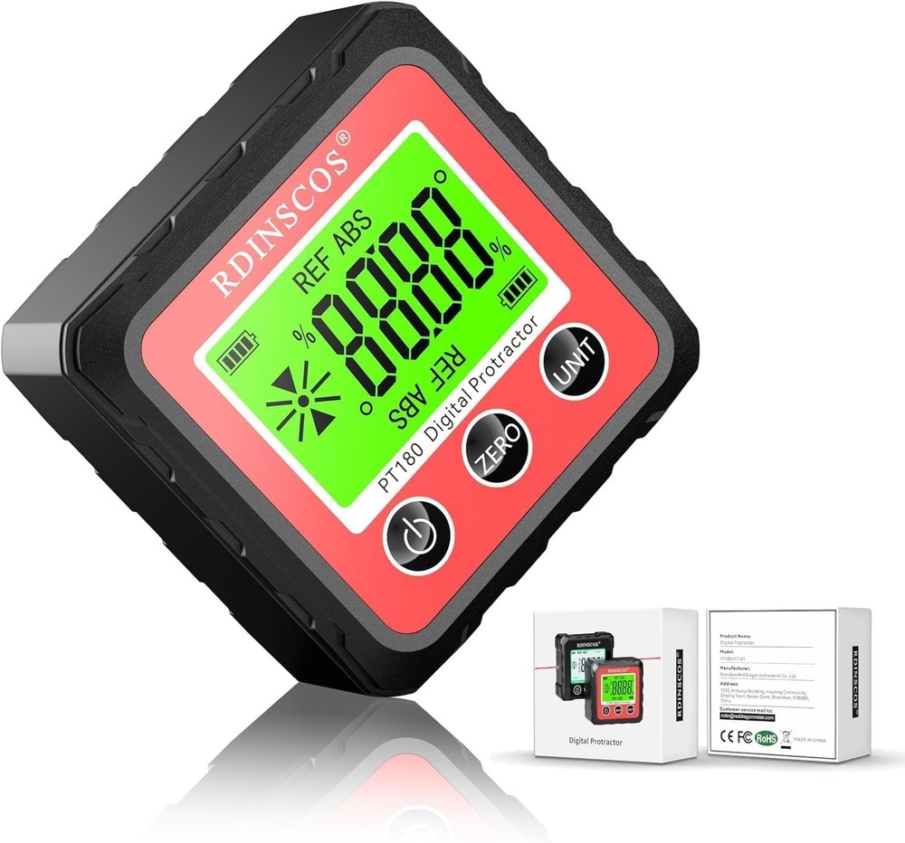 Digital Angle Finder Magnetic 4-Sided Angle Gauge Protractor