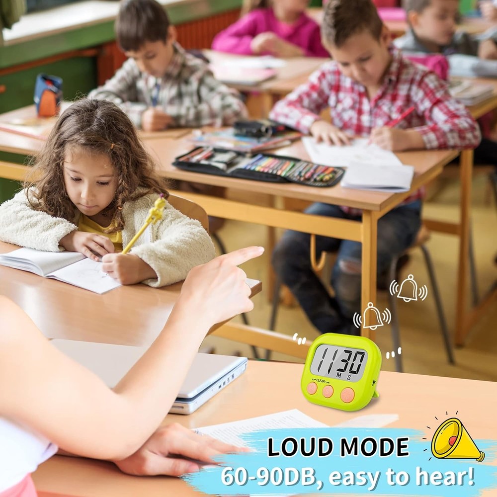 2PCS MAGNETIC DIGITAL KITCHEN TIMER Portable Classroom Kitchen LED Display Alarm