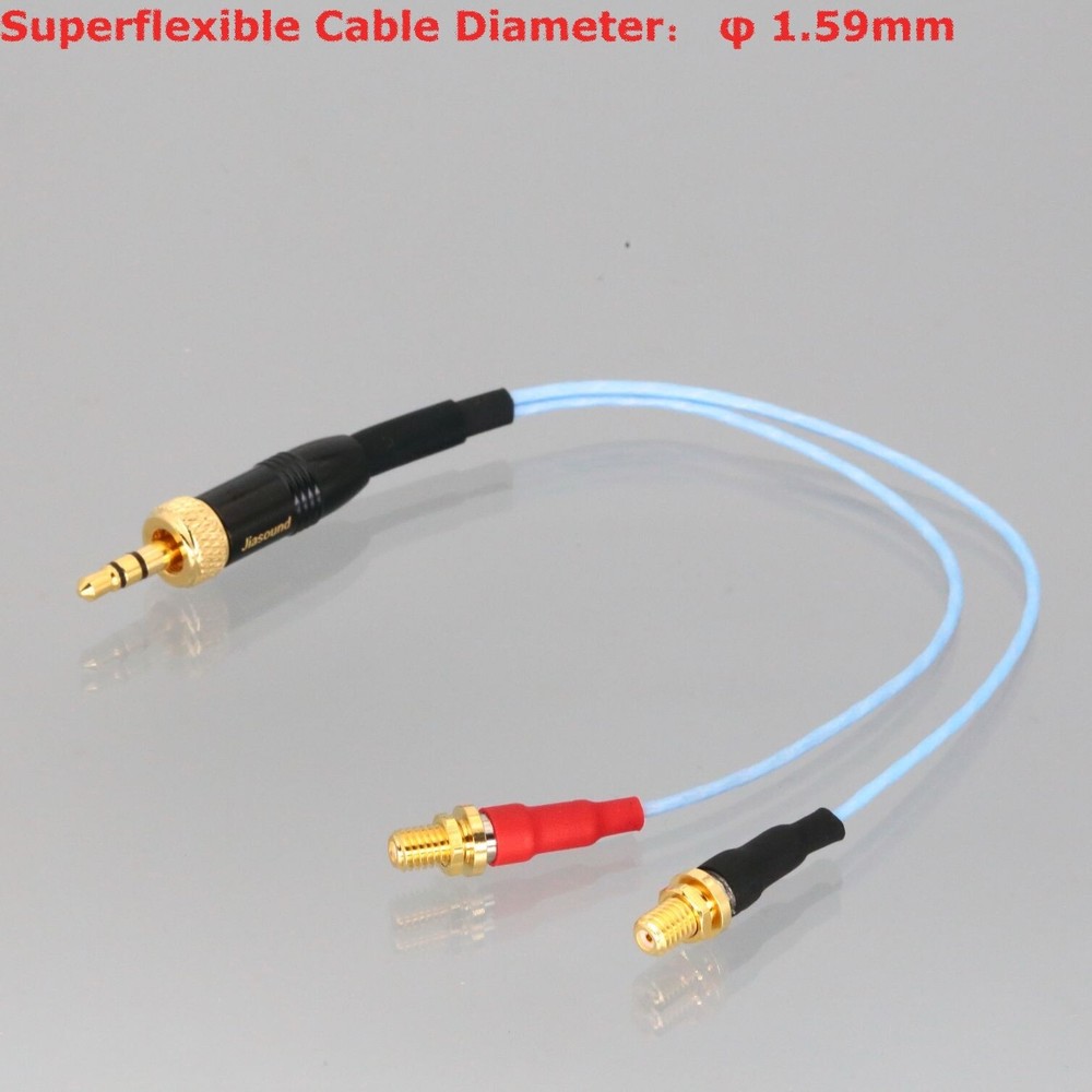 3.5mm Locking Plug to L/R 2x Microdot Jack Cable Microphone Preamplifier Pre-Amp
