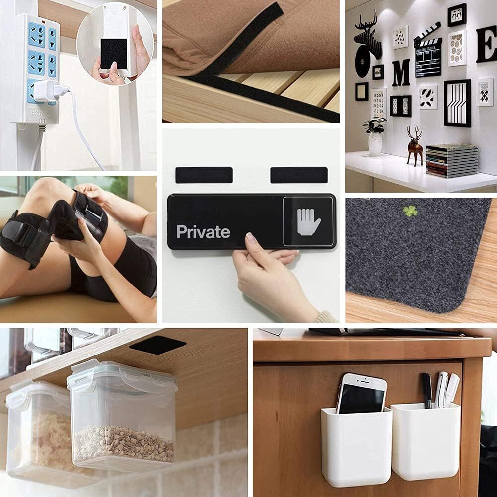 16.4FT Hook and Loop with Strong Self Adhesive Tape Strip Back Fastener Roll US