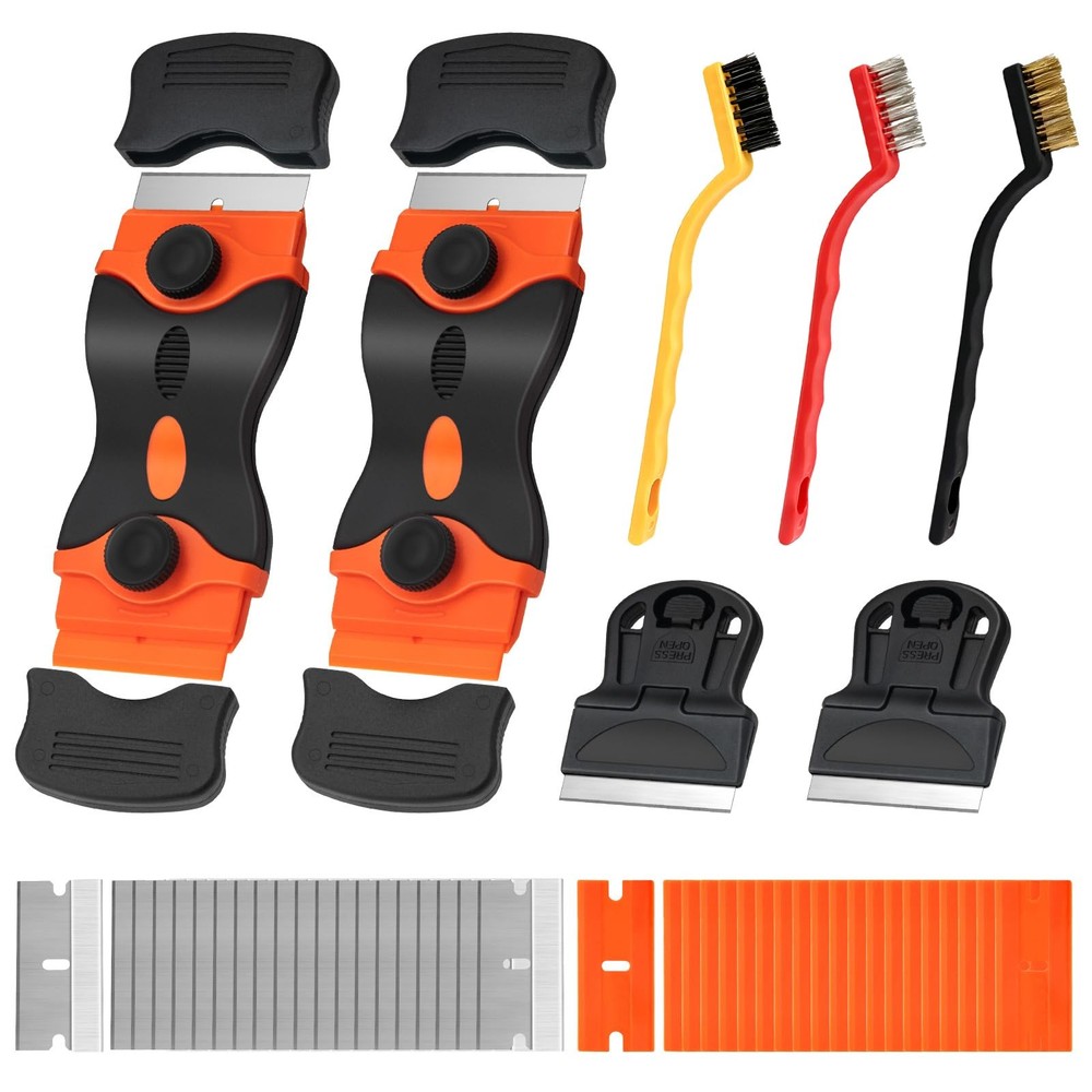7 Pack Razor Blade Scraper Tool, Razor Scraper, Paint Scraper for Cleaning, W...
