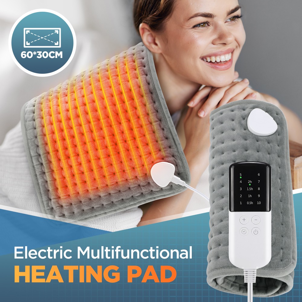 Electric Heating Pad for Pain Relief with 10 Temperature Settings, Auto Shut-Off