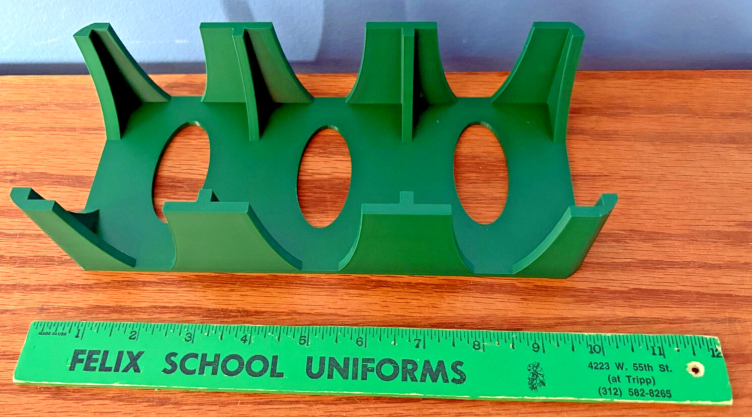 9 Deck Playing Card Tray Canasta Hand & Foot Samba Pine Green about 4 X 9.5 in