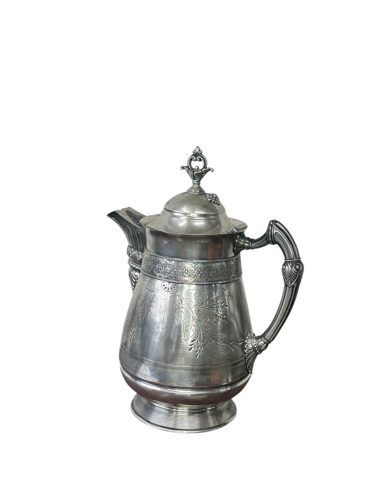 Antique Pitcher Silver Plated aesthetic victorian signed miller
