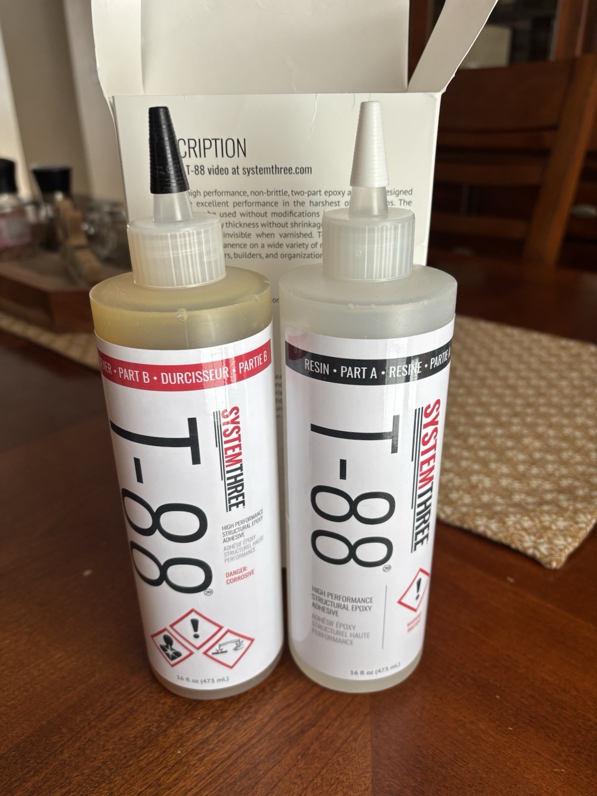 SYSTEM THREE RESINS T-88 Epoxy Adhesive 1100K16, Quart Kit