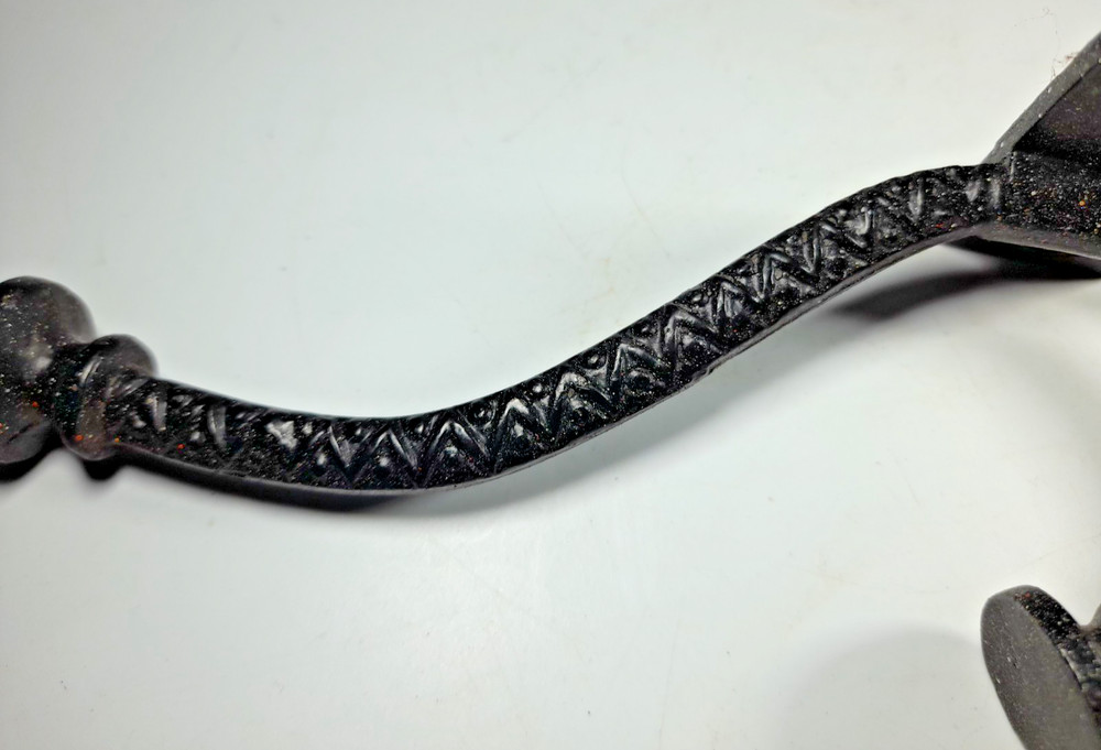 Antique Iron Coat Hook, Zig Zag & Dot Design, 16cm Height