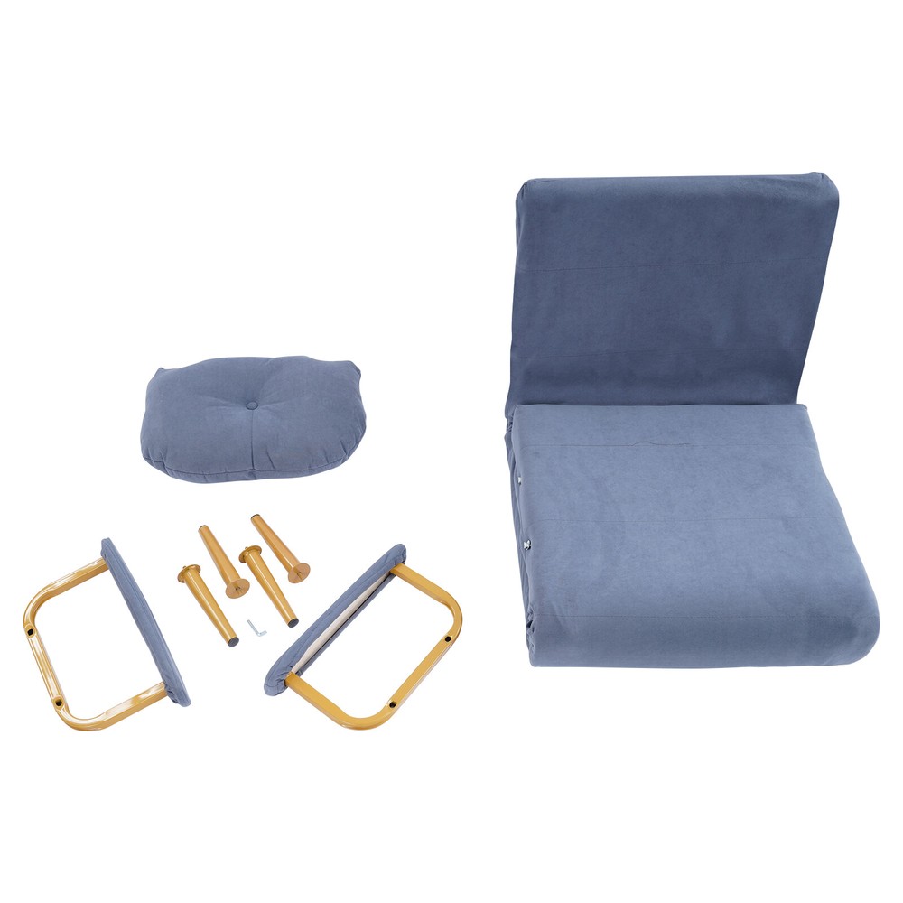 Folding Sofa Bed with Iron Frame, Adjustable Backrest, Space-Saving Design