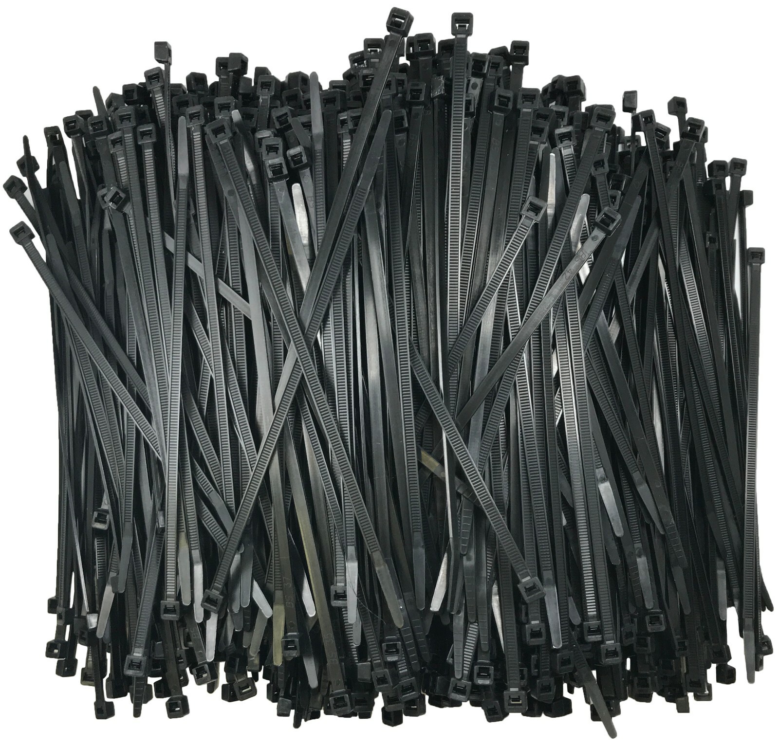 (1000) Black 7" Inch Nylon Cable Wire Wrap Zip Ties 50 LBS UV Resistant - USA