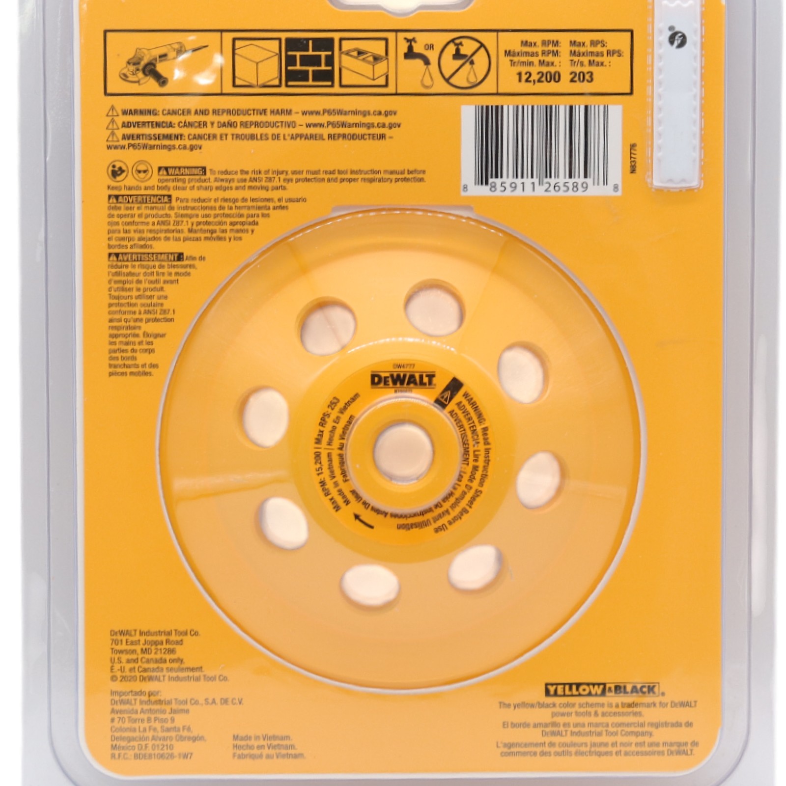 DEWALT DW4777 5-Inch Double Row Diamond Cup Grinding Wheel