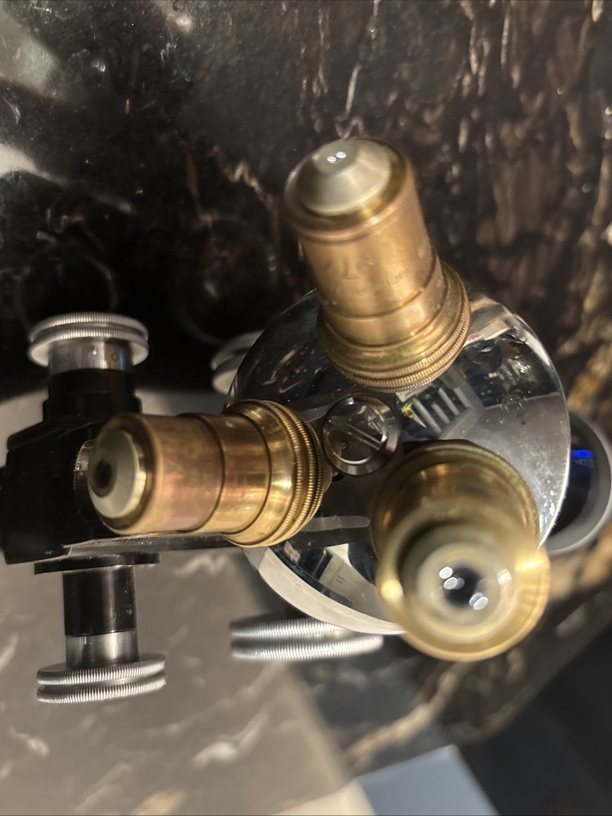 Bausch&Lomb Pat Jan 5,1915 August Waeldin Optical Microscope W/Wooden Case & Key