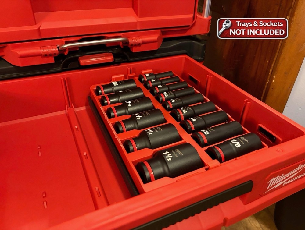 Milwaukee Packout Deep Socket Adapter Plates (Set of 2) | Medium & Large Drawers