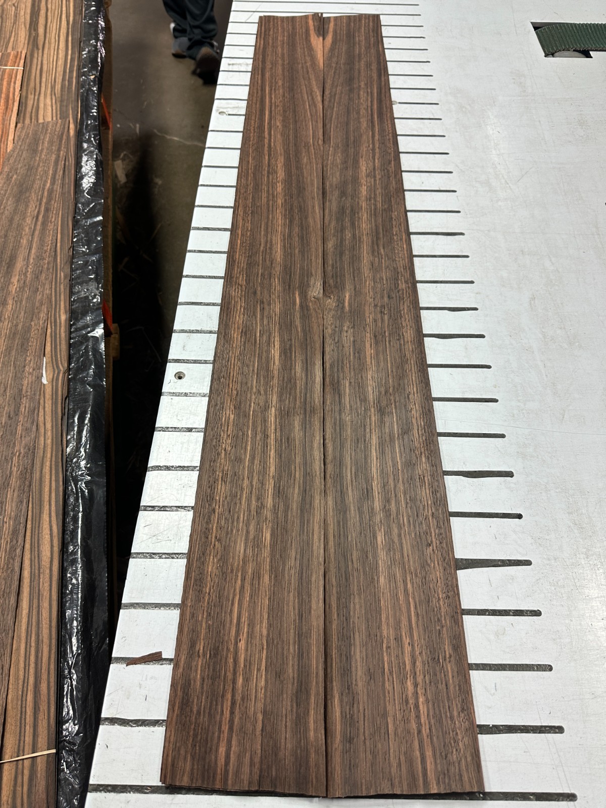 Ebony Raw Wood Veneer 2 sheets 50'' x 4'' 321R