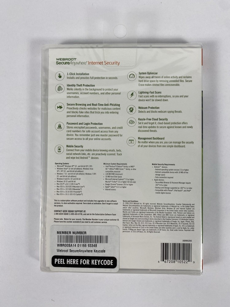 Webroot SecureAnywhere Internet Security - Full Version for Windows & Mac...