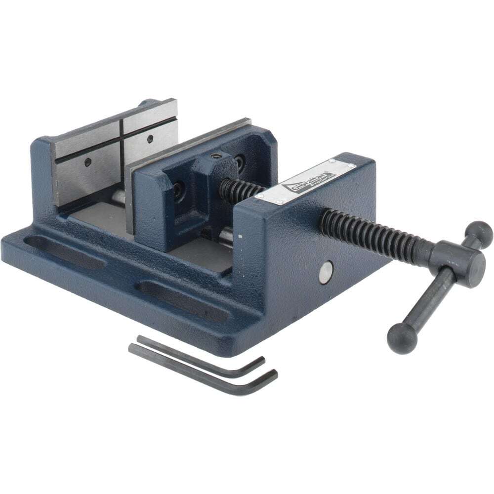 Gibraltar Low Profile Drill Press Vise, 4" Jaw Opening x 1-1/2" Throat Depth