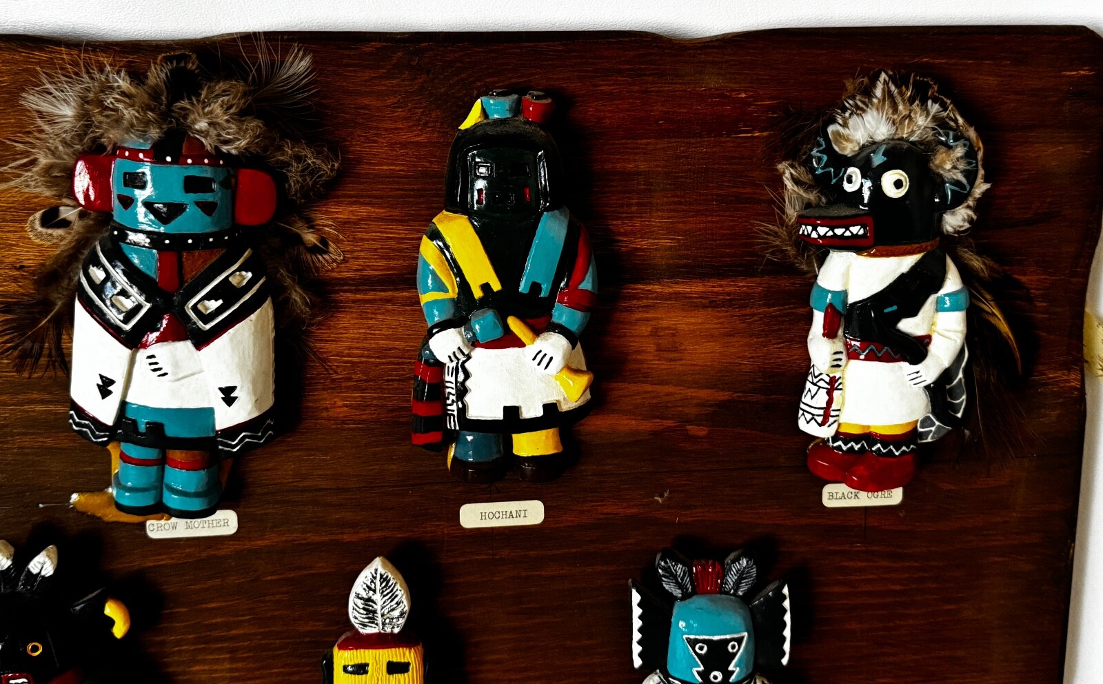 Hopi Wall Art 12 Hand Made Kachina-6"- on Wood Plaque 32" x 14" Native American