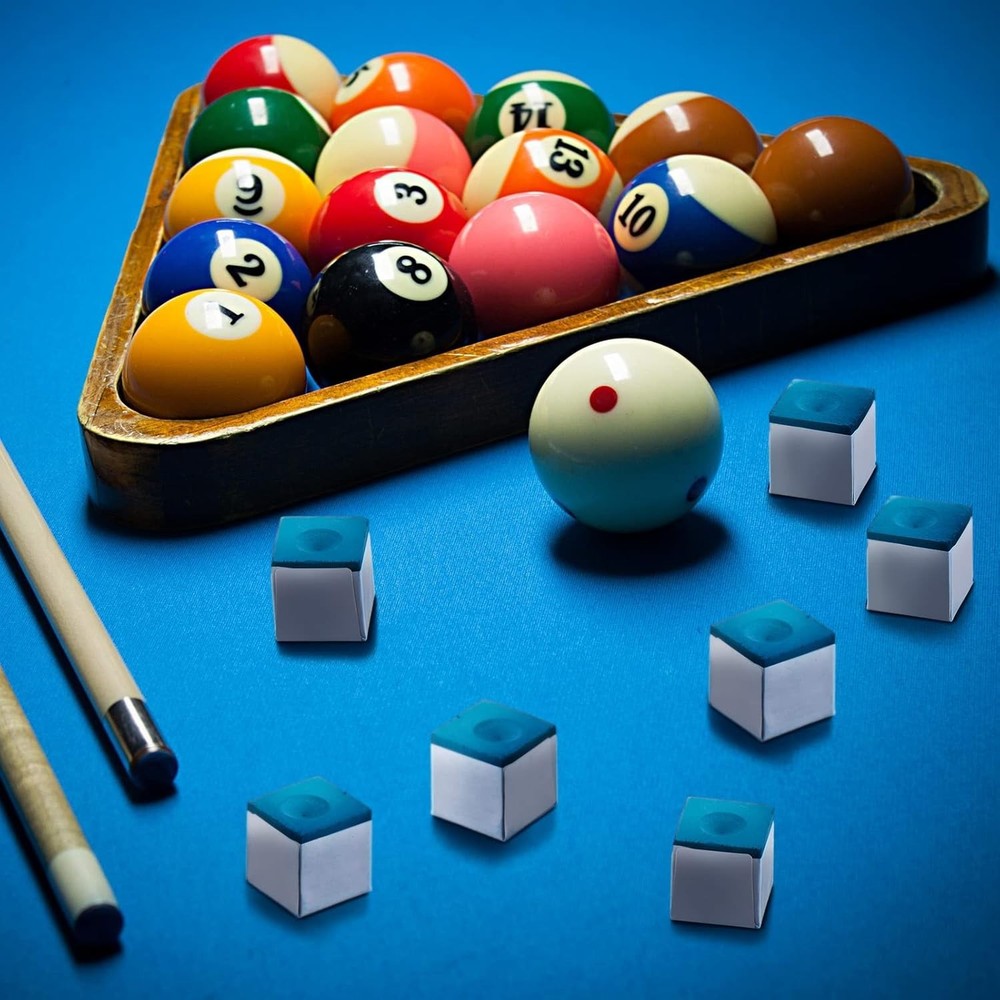 72 Blue Pool Chalk Cubes for Enhanced Game Precision and Performance