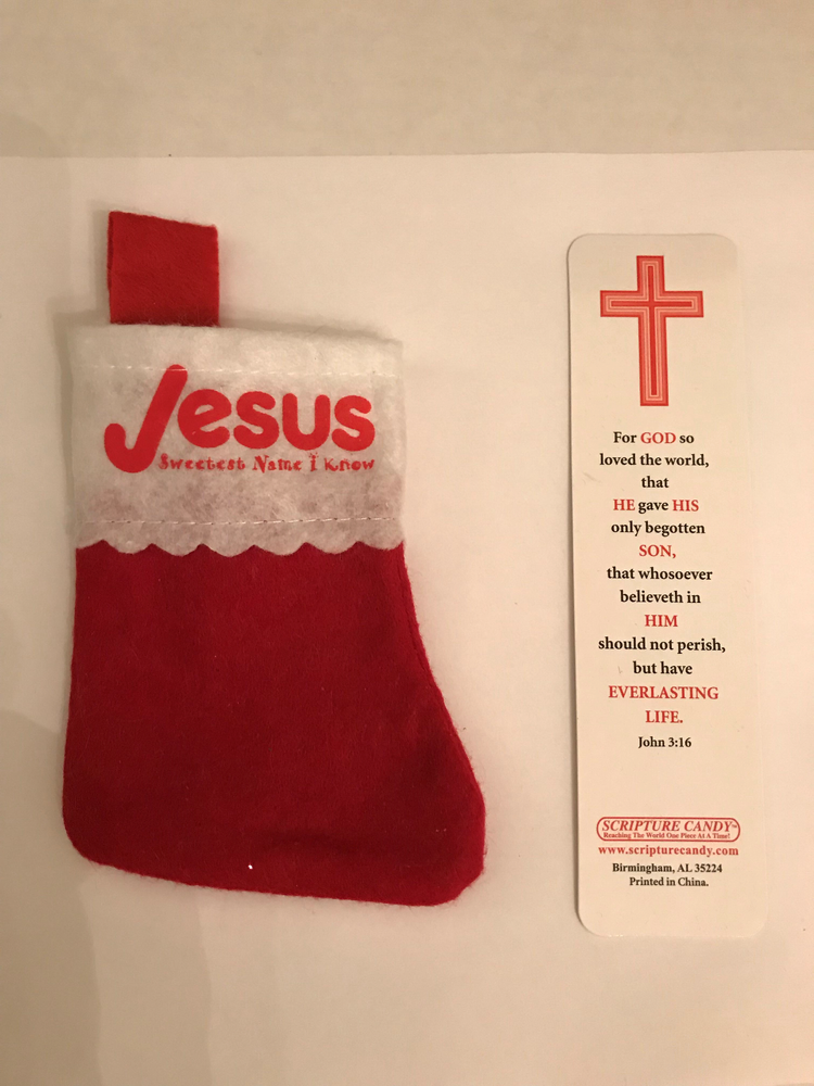 CHRISTMAS - JESUS STOCKING AND BOOK MARK!