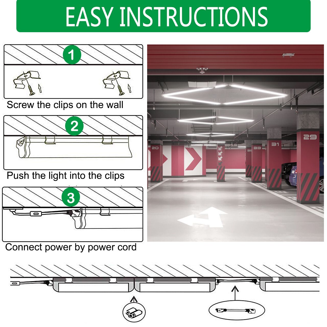6 Pack LED T5 Integrated Single Fixture 4FT 20W LED Shop Light 6500K SuperBright
