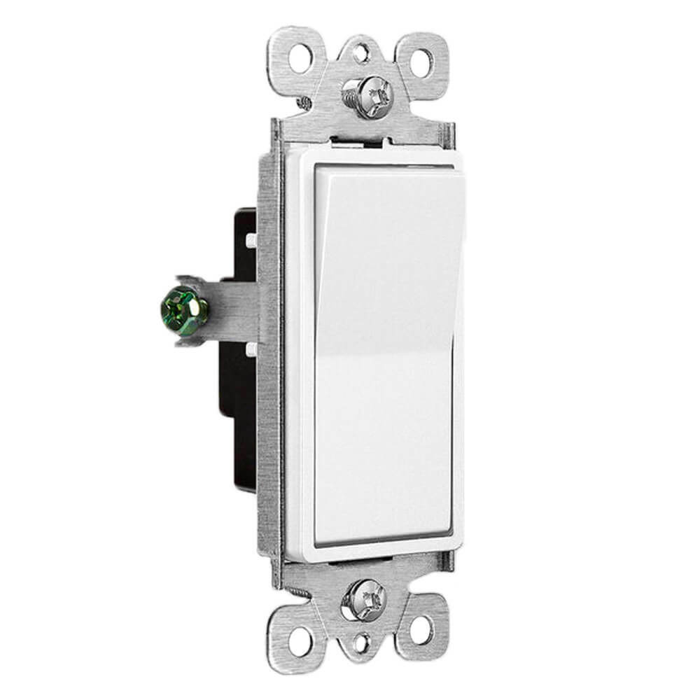 8 PK Paddle Rocker Switch Single Pole ON/OFF Wall Light Switch Replacement White