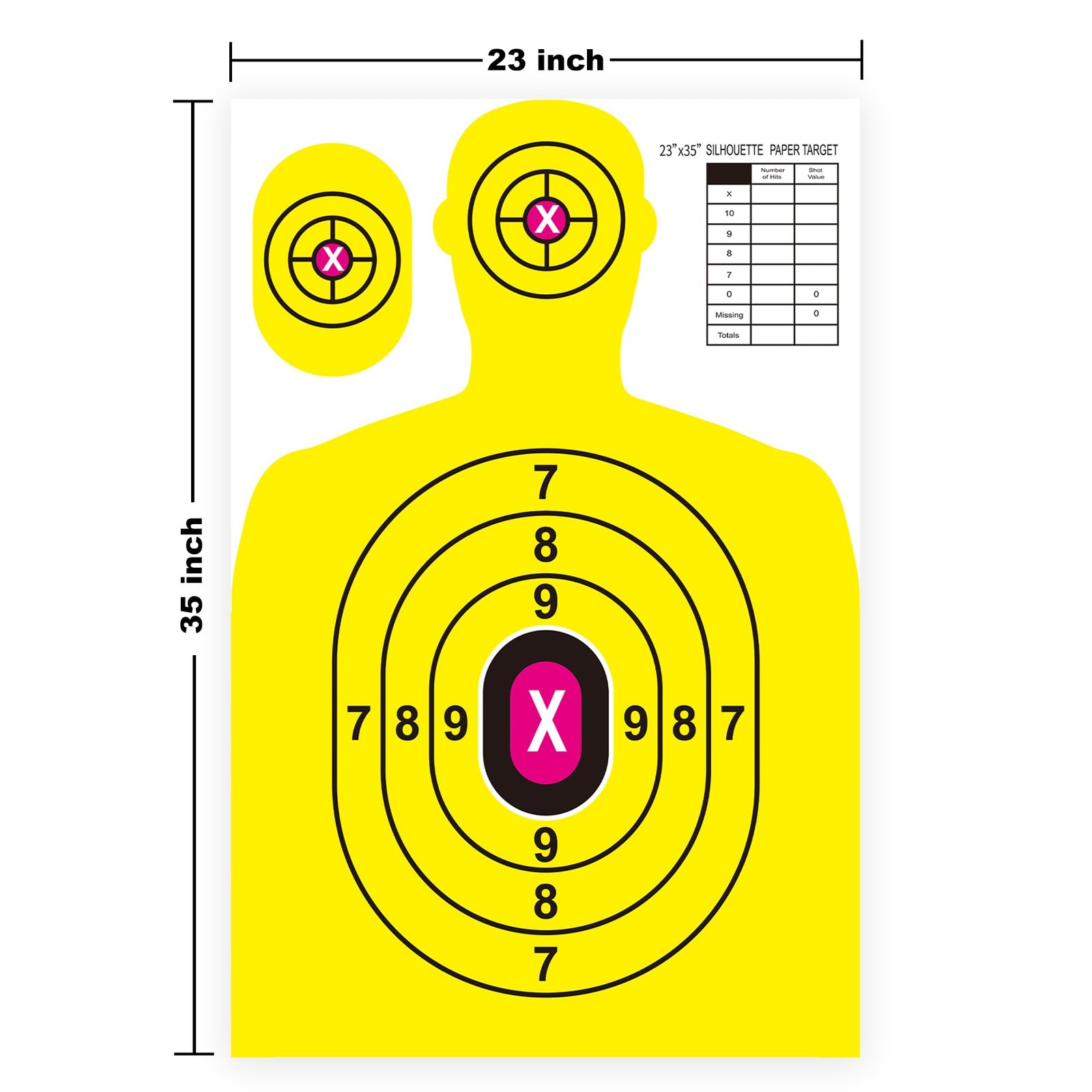 Paper Shooting Targets for Range Bulk 23"×35" Silhouette 12PC, Multicolor