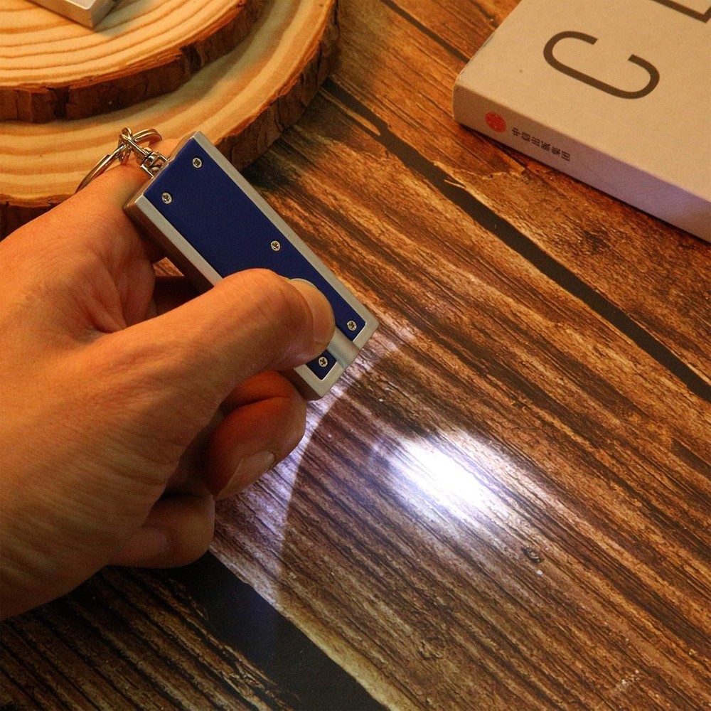 12 Pcs Mini LED Keychains Light Torch Flashlight Key Ring Portable Key Chain Fla