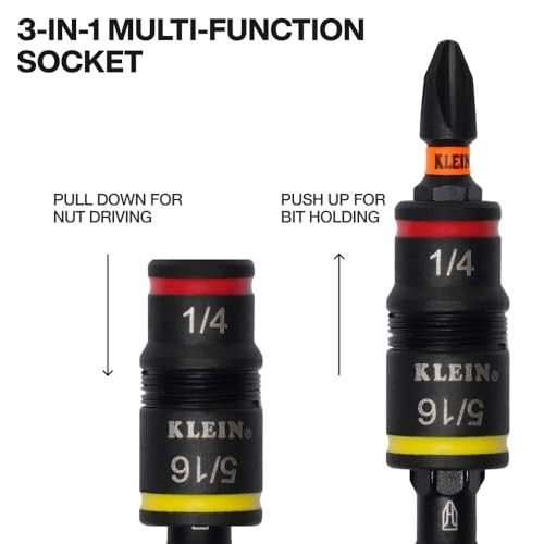 14-in-1 Adjustable Screwdriver with Flip Socket, HVAC Nut Drivers & Impact Bits