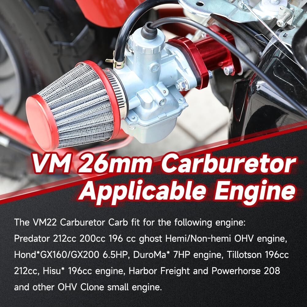 VM22 26mm Carburetor Throttle Assembly Kit For Predator 212cc 224cc 196cc CT200U