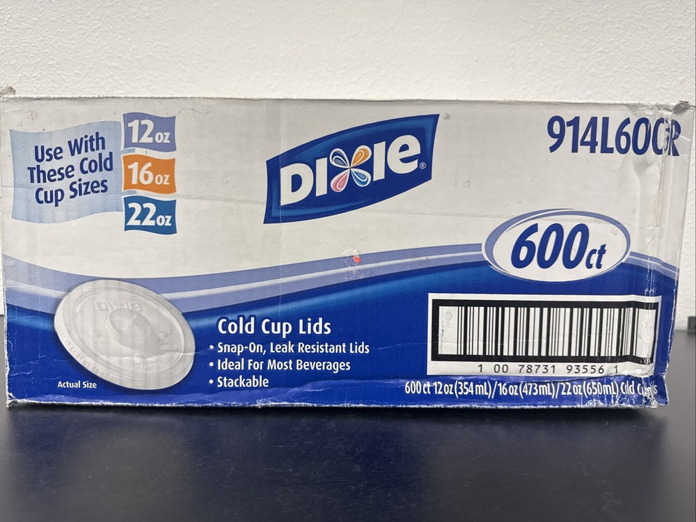 Dixie Cold Cup Lids 600ct Sizes 12, 16 & 22