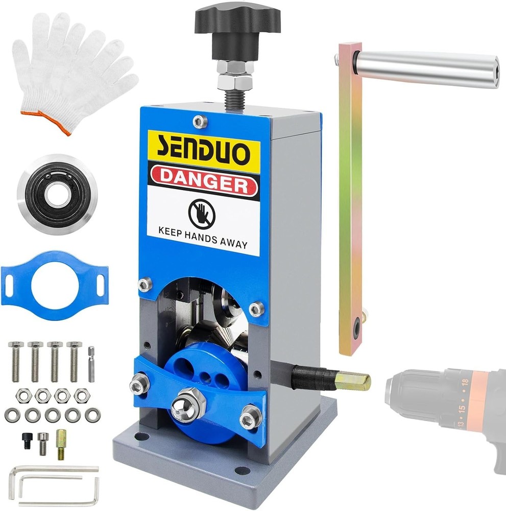 Portable Wire Stripping Machine with Gloves & Spare Blade – Dual Function