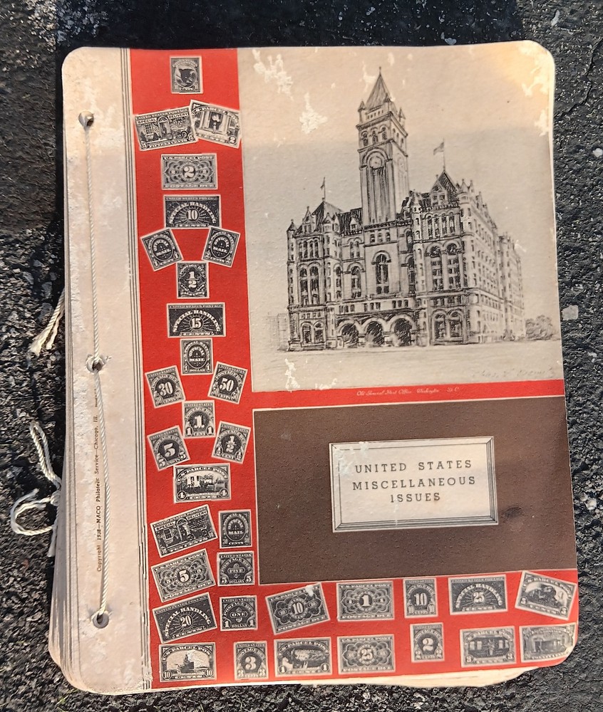 Vintage MACO 1938 Stamp Album "UNITED STATES MISCELLANEOUS ISSUES"