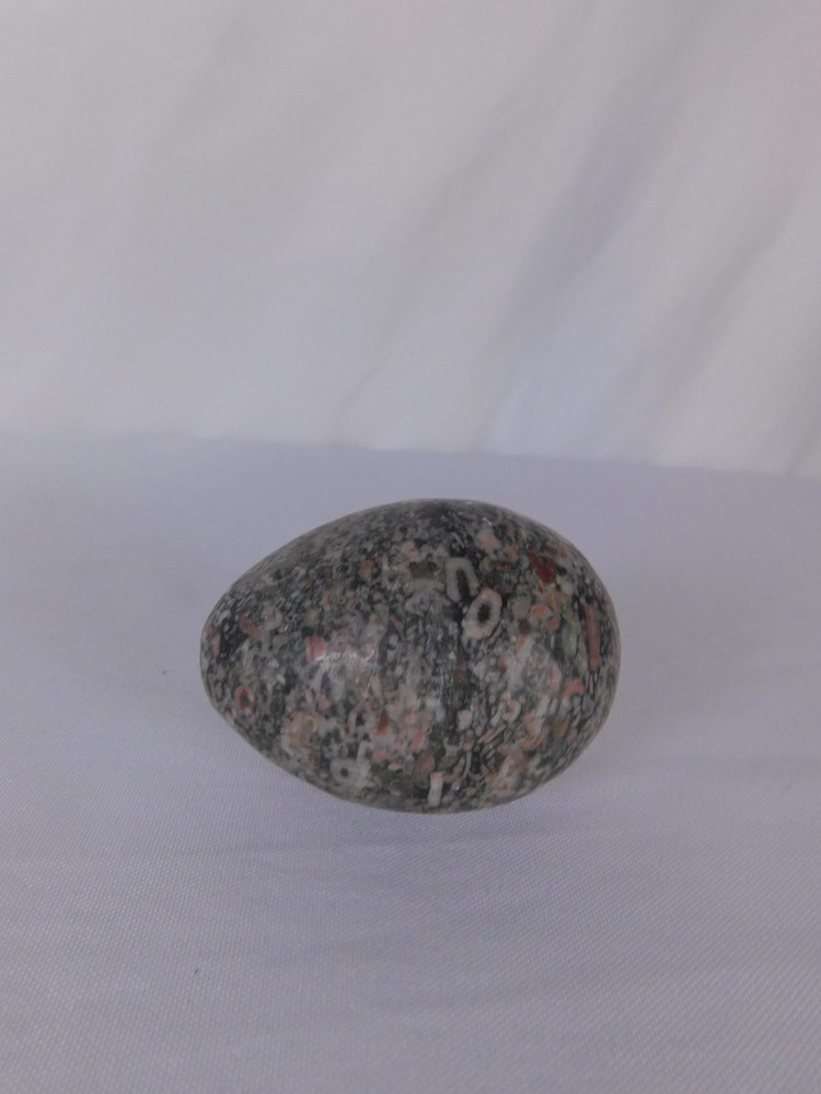Small Polished Jasper Stone Egg Speckled Crystal Altar Decor Palm 0.98 Oz