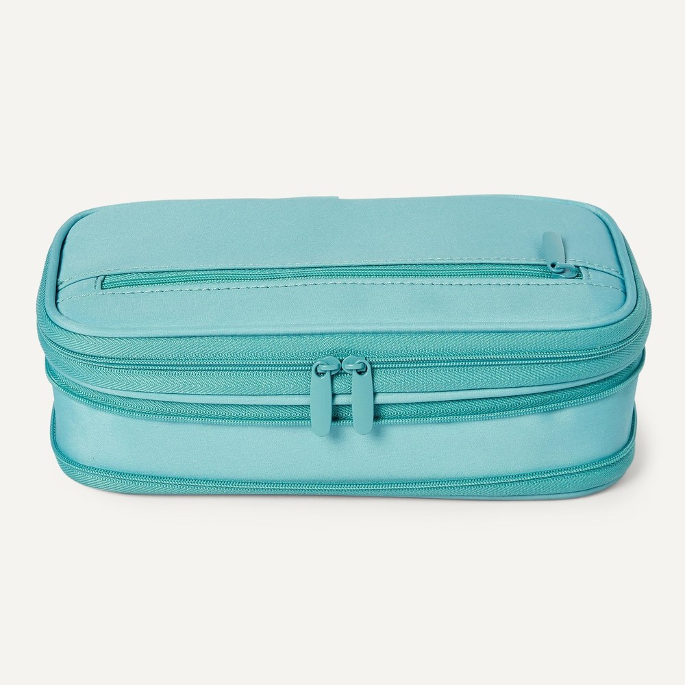 Large capacity pencil cases cyan mild