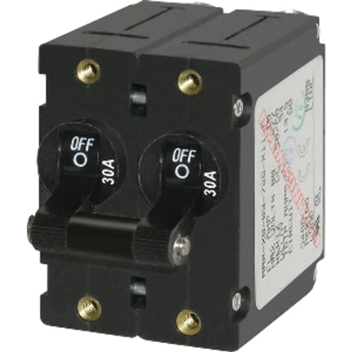 A-Series Toggle Double Pole Circuit Breakers Black 30a