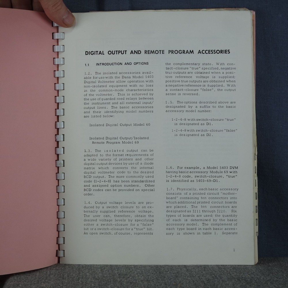 DANA Model 5403/035 Electrical Output/Programming Accessories Operation Manual