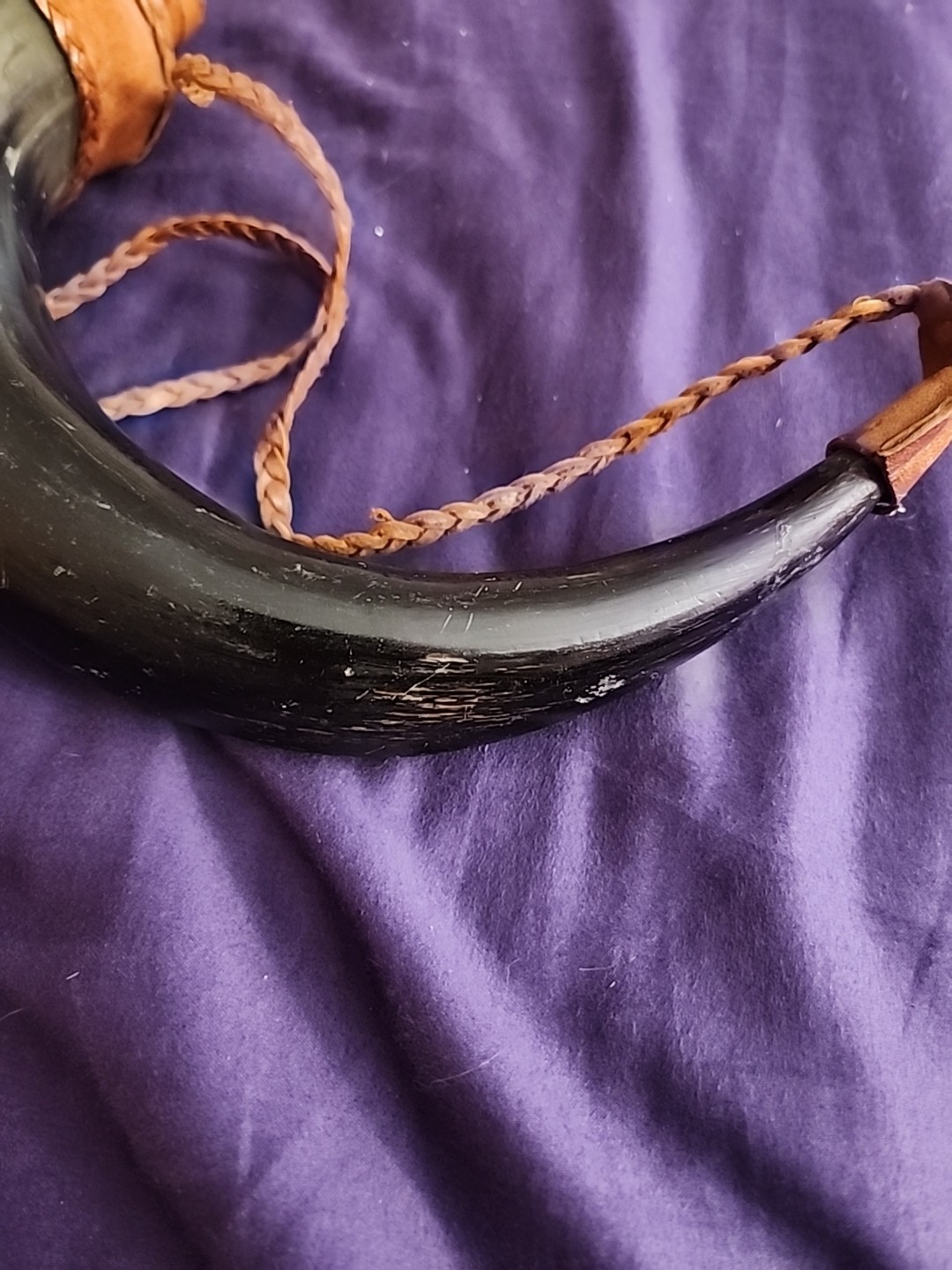 Rare | Handmade Bull Horn Drinking Flask Leather | Vintage HTF Fun Unique Viking