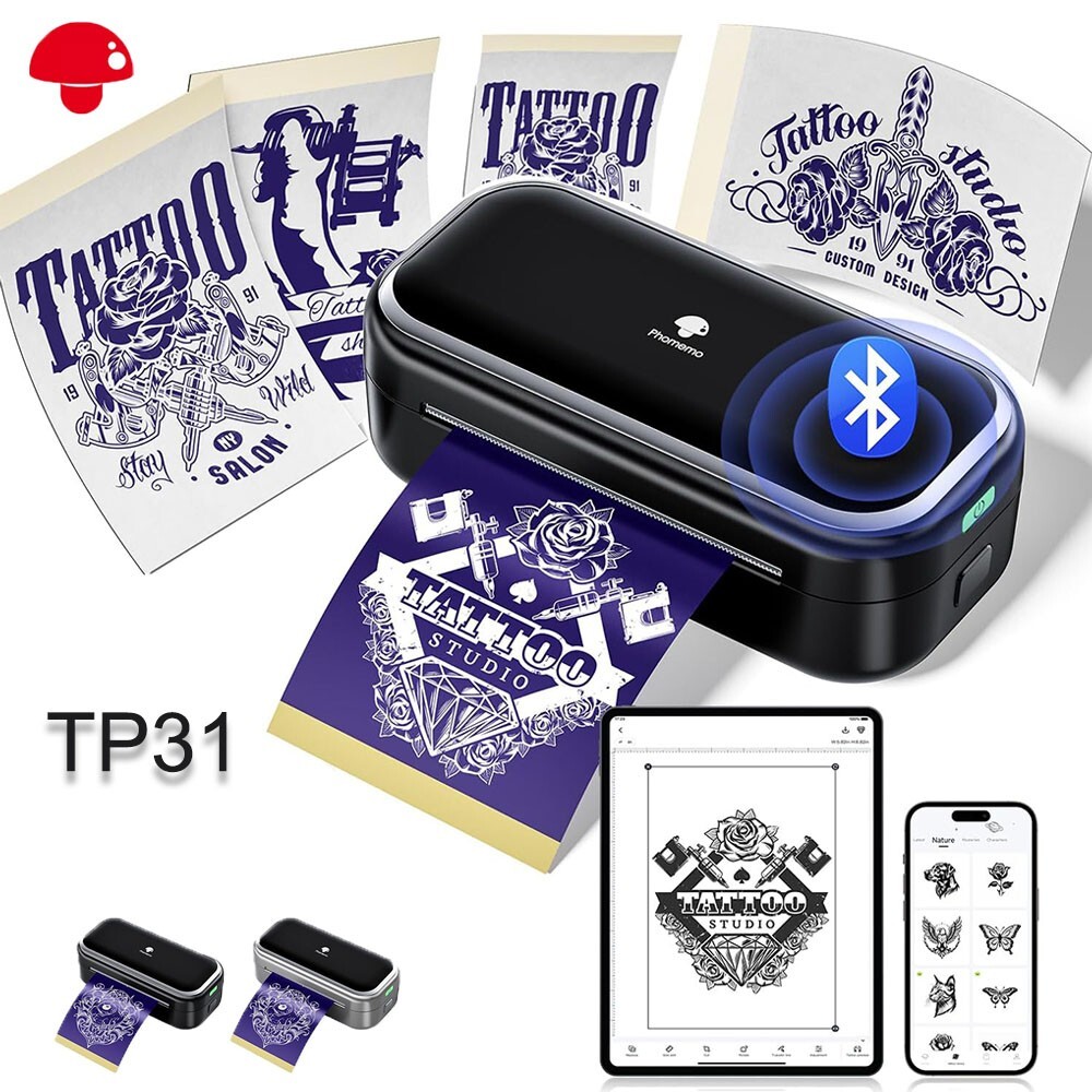 Phomemo TP31 Tattoo Stencil Printer Mini Tattoo Printer Bluetooth Tattoo Machine