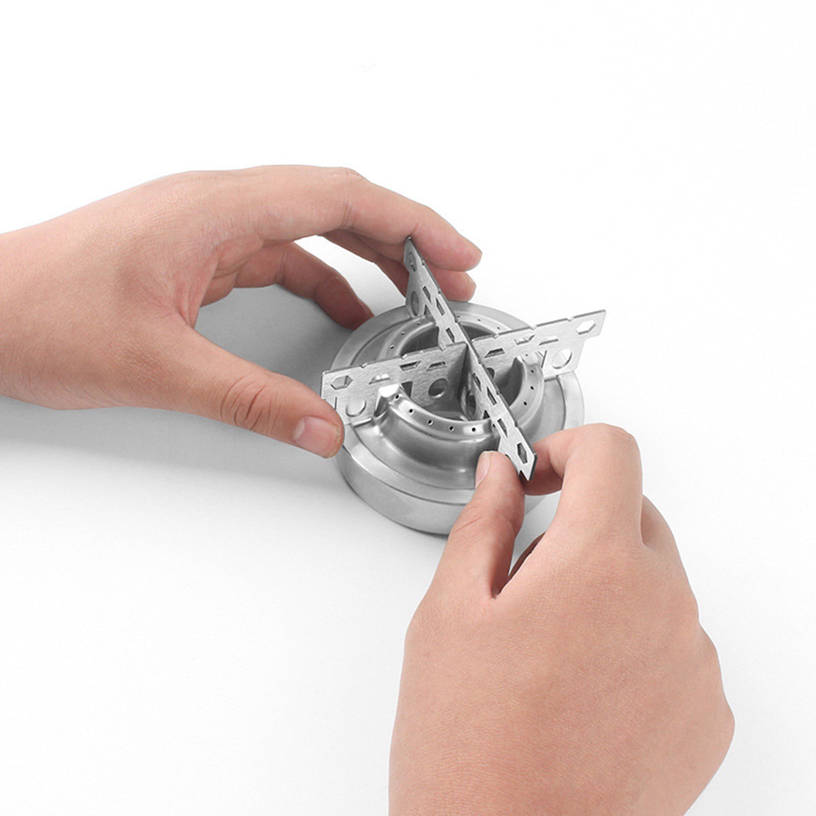 New Outdoor Portable Camping Mini Alcohol Stove Cooking Burner With Cross Stand