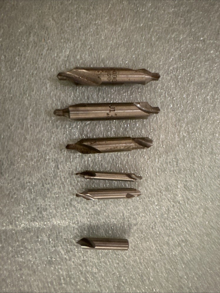 6 HSS Drill & Counter Sink Bits As Is 2 Broken Ends Needs Sharpening