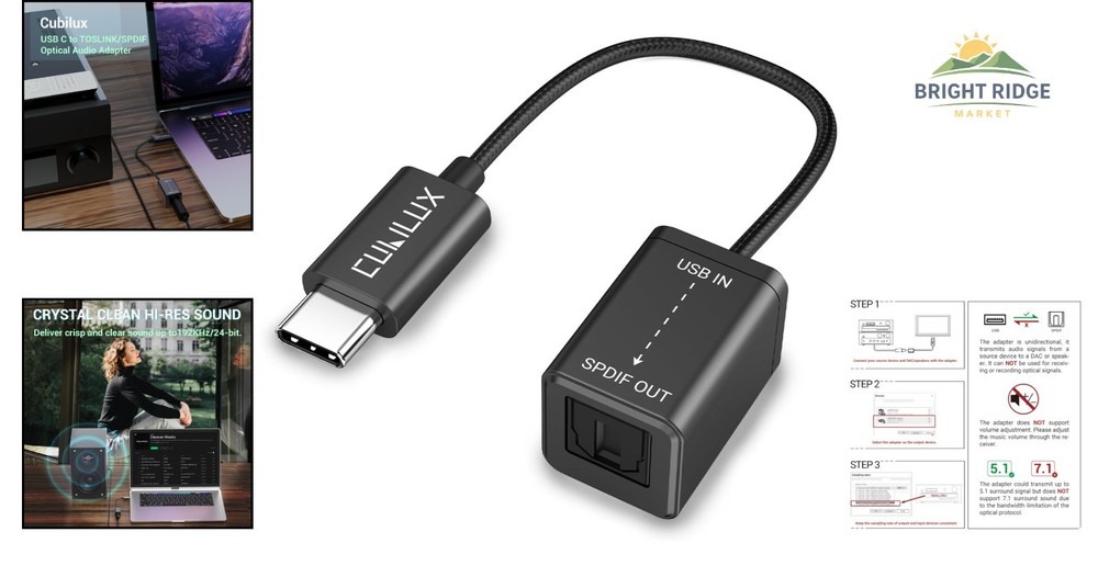 USB C to SPDIF Adapter for Enhanced Audio Experience with Amplifiers