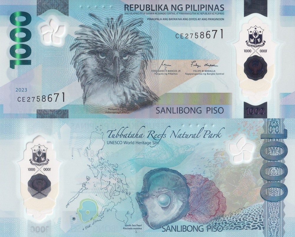 Philippines 1000 Pesos 2022-24 P 241 Polymer Random Year UNC