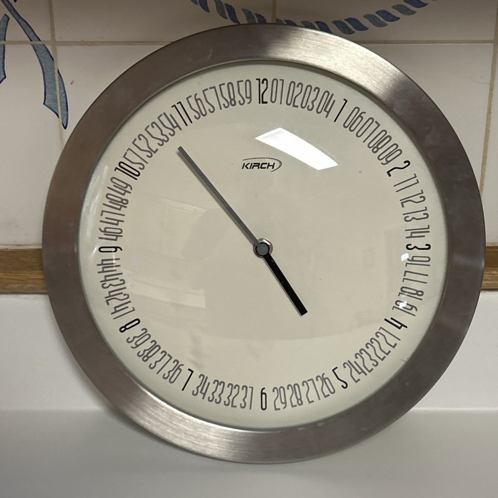 Vintage KIRCH Every Second Numbered Silver Clock Tested