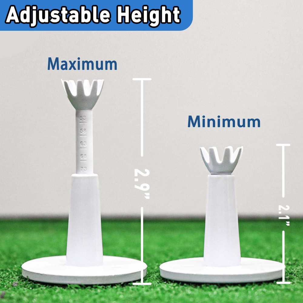 Adjustable Golf Tees, Durable Golf Tees for Men, 3 Pack, White