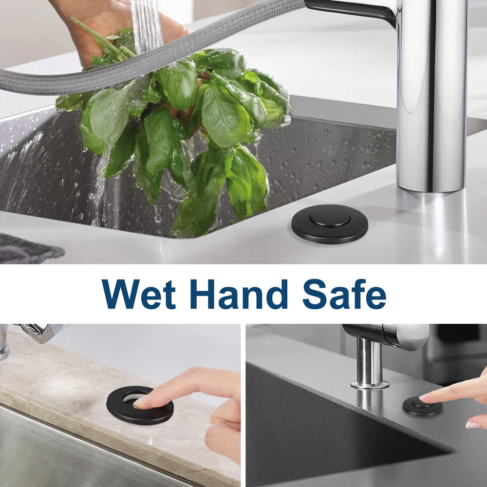 New Garbage Disposal Air Switch Kit Stainless Steel Button For Garbage Disposal