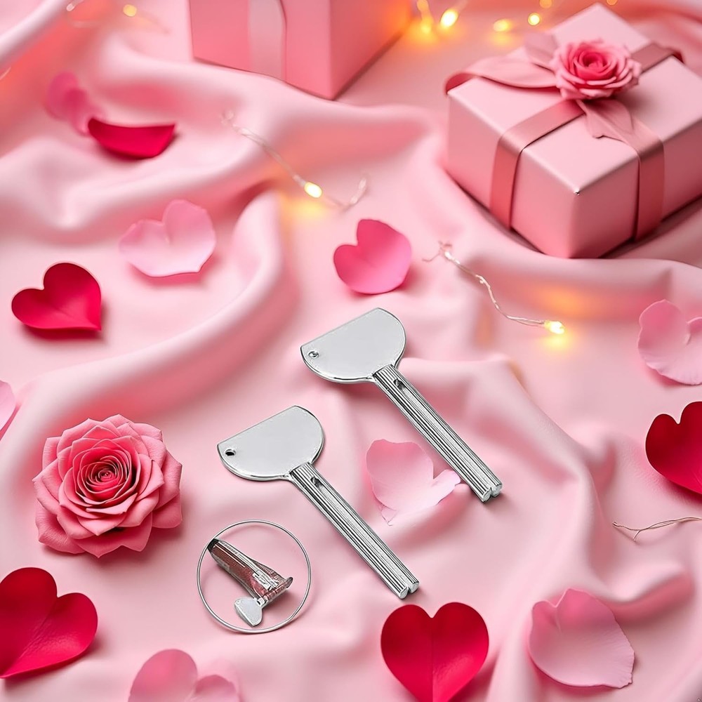 2 Pcs Silver Toothpaste Squeezer Stainless Steels Tube Squeezer Keys Salon Tooth