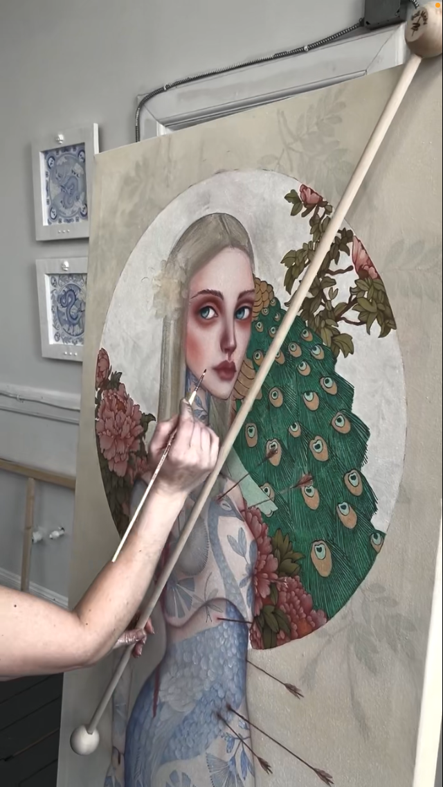 Mahl Stick-33in Ball Mahl adjustable stabilizing tool supporting artist mobility